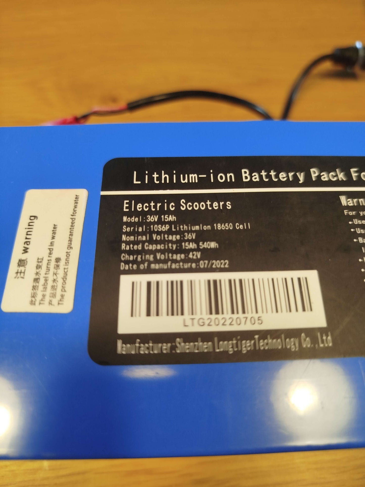 Batterie trottinette électrique 36V 15Ah