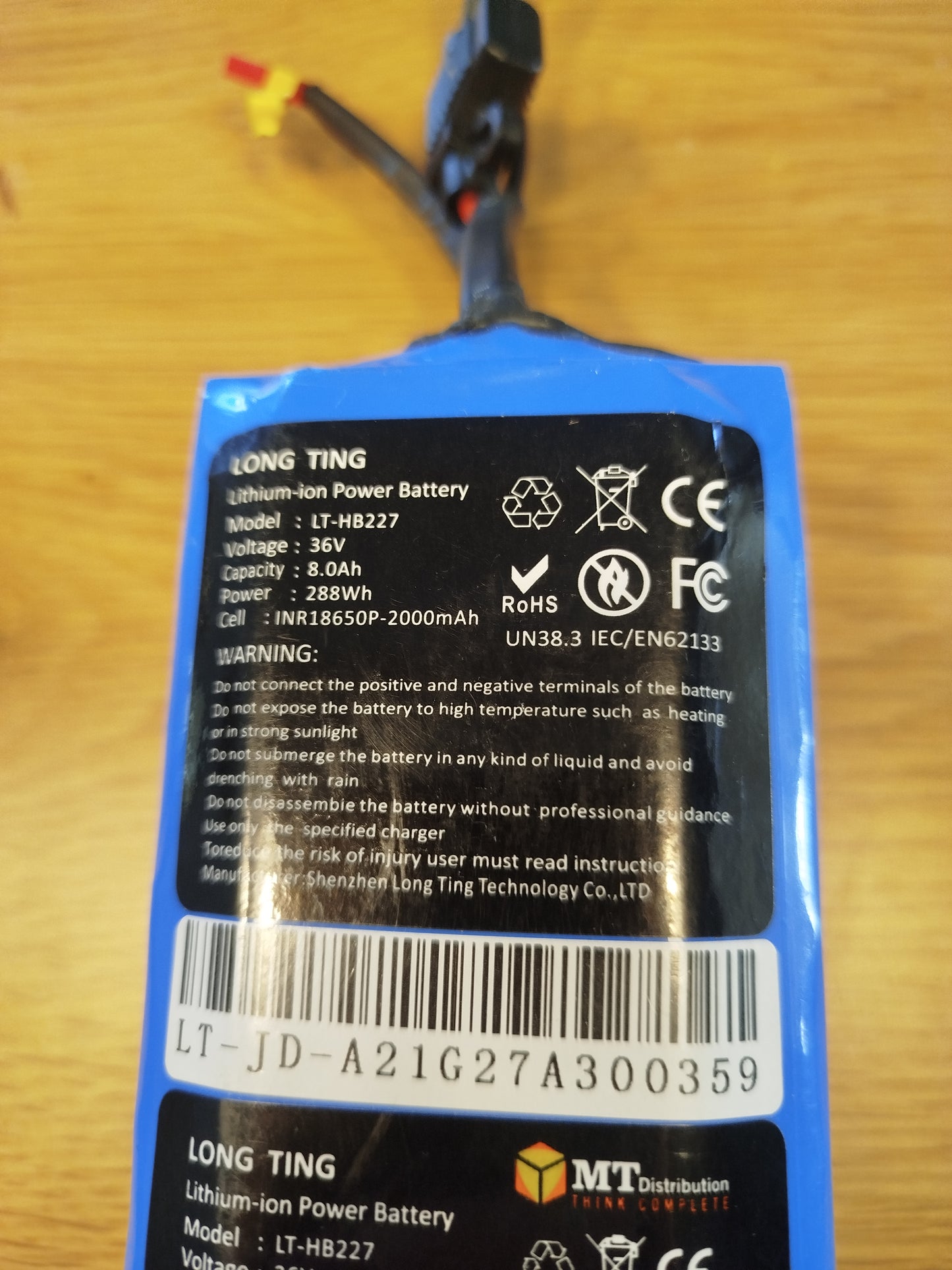 Batterie trottinette électrique 36V 6Ah